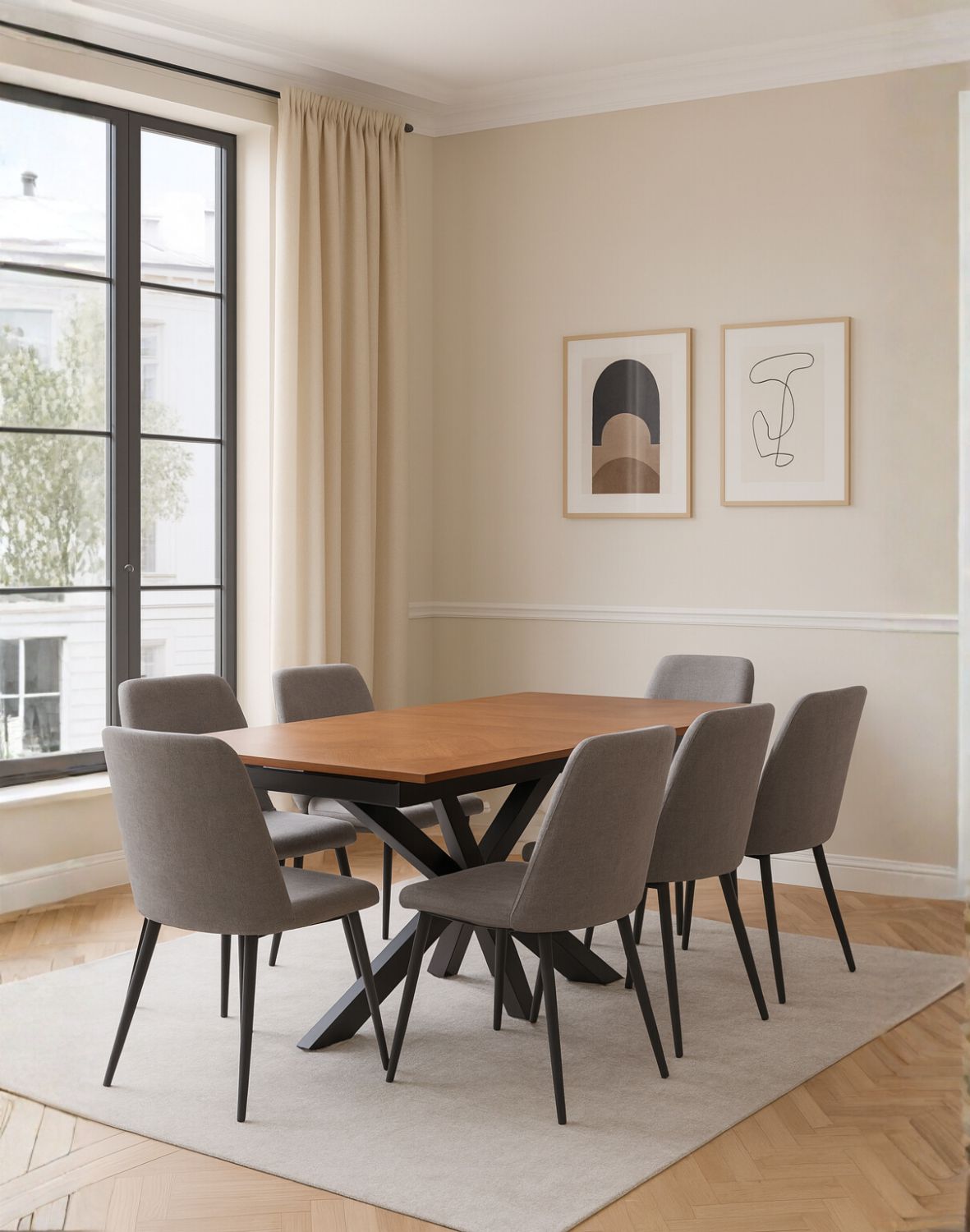 stół rozkładany, prostokątny pietro z jodełką, 160 cm - 200 cm, ciemny orzech