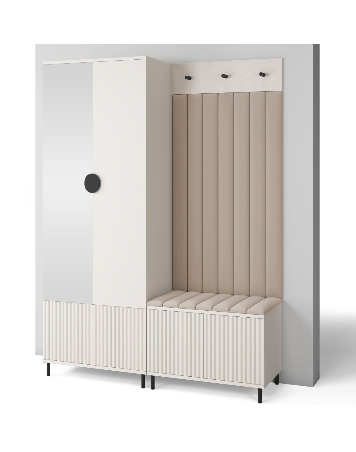 kaszmirowy zestaw mebli do przedpokoju rayo 1 wysokie nóżki