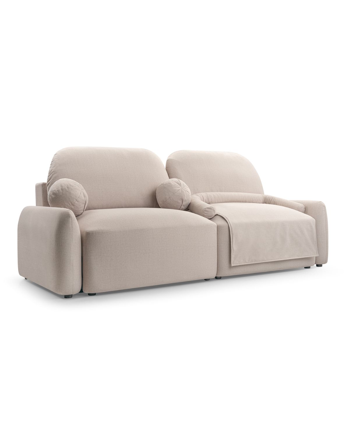beżowa rozkładana sofa z legowiskiem dla pupila sevilla