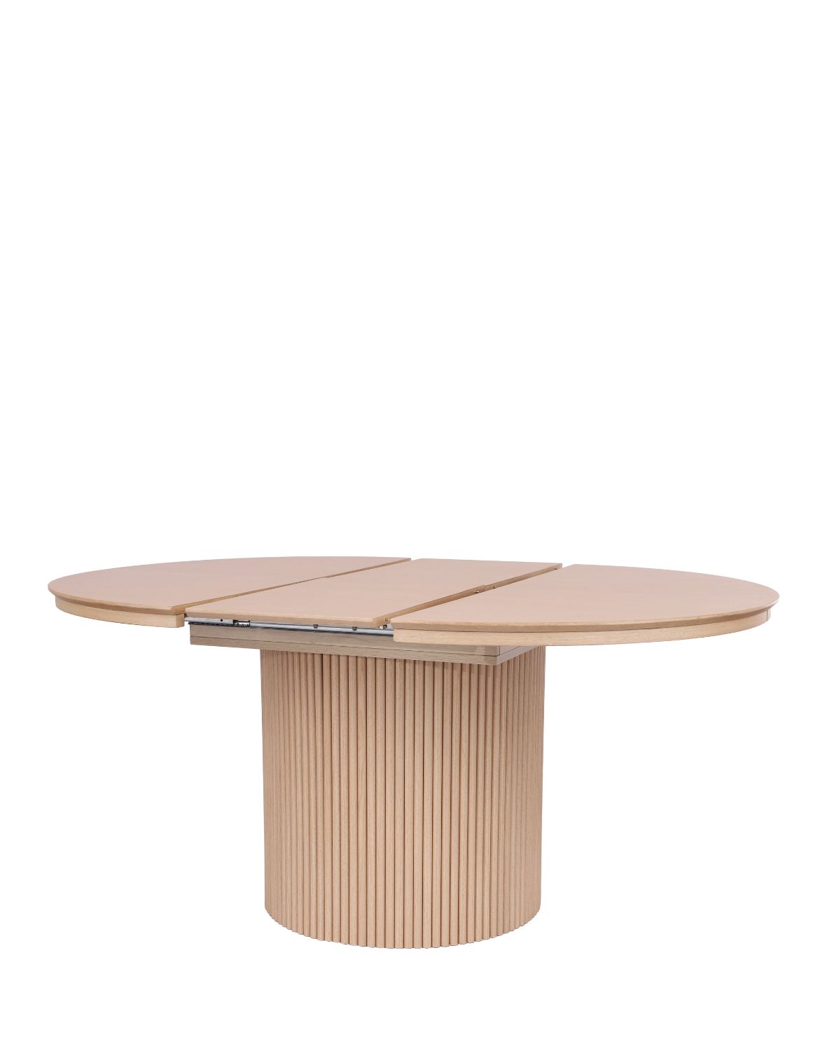 stół rozkładany, okrągły sorrento z lamelami, 120cm- 160 cm, naturalny dąb