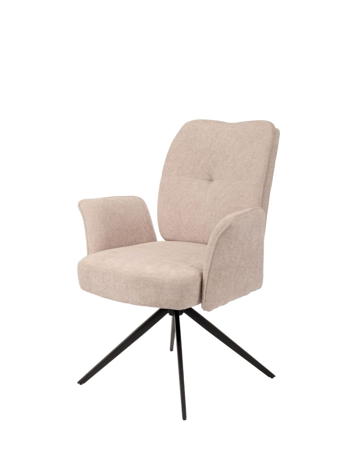 krzesło obrotowe do jadalni, tapicerowane stanley, beżowe