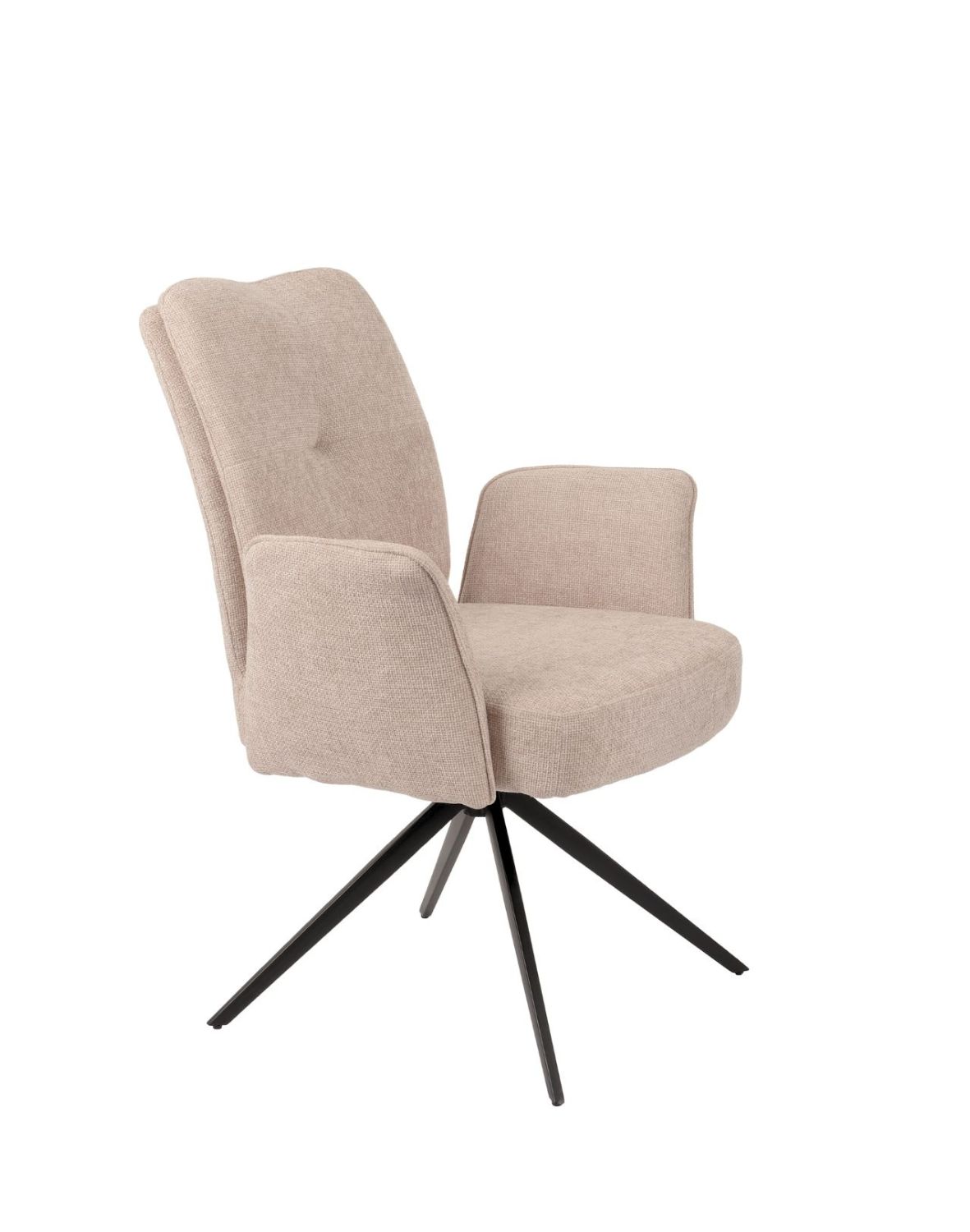 krzesło obrotowe do jadalni, tapicerowane stanley, beżowe