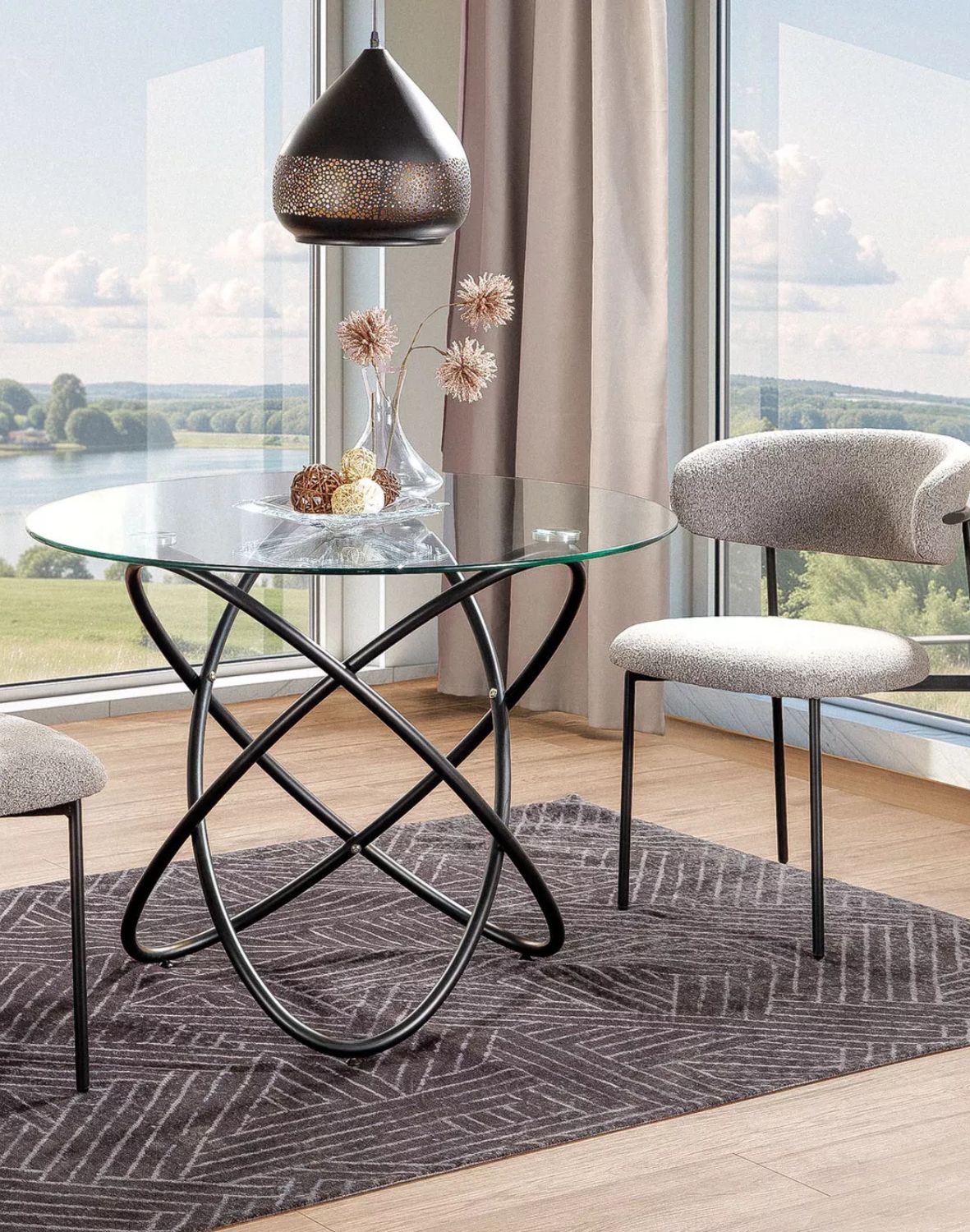 stol orbit transparentny czarny