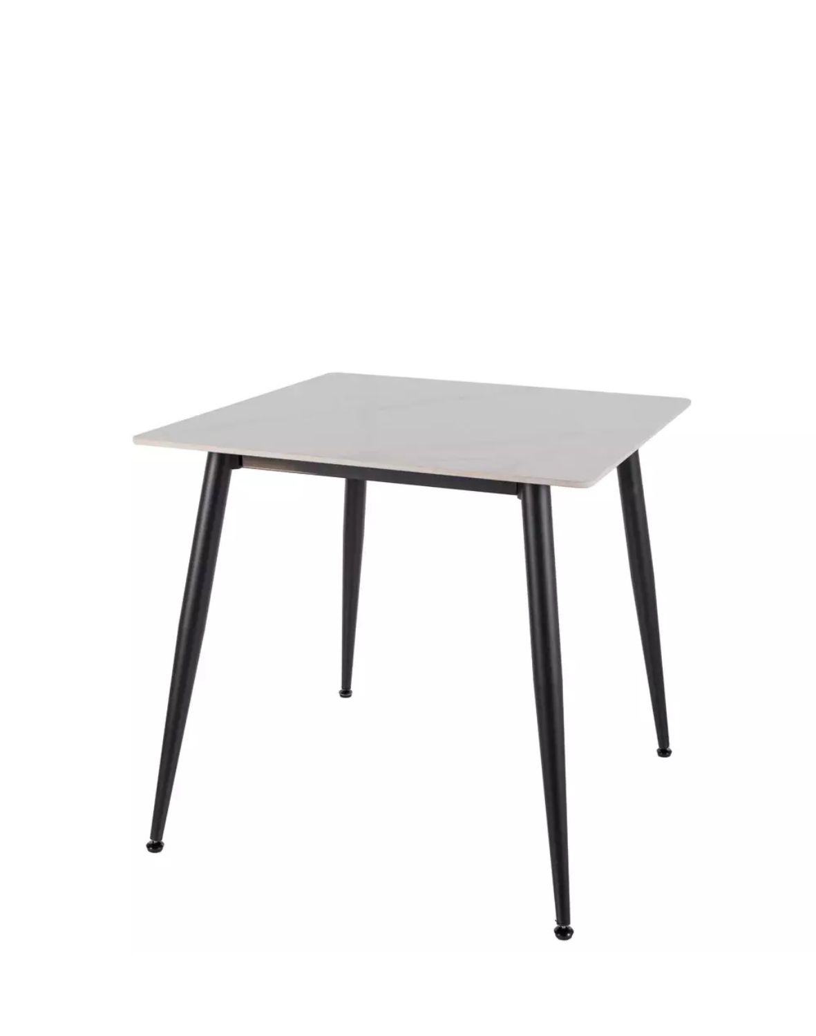Stół kwadratowy Rino 80 – biały połysk / czarny mat – nowoczesny stół do kuchni i jadalni