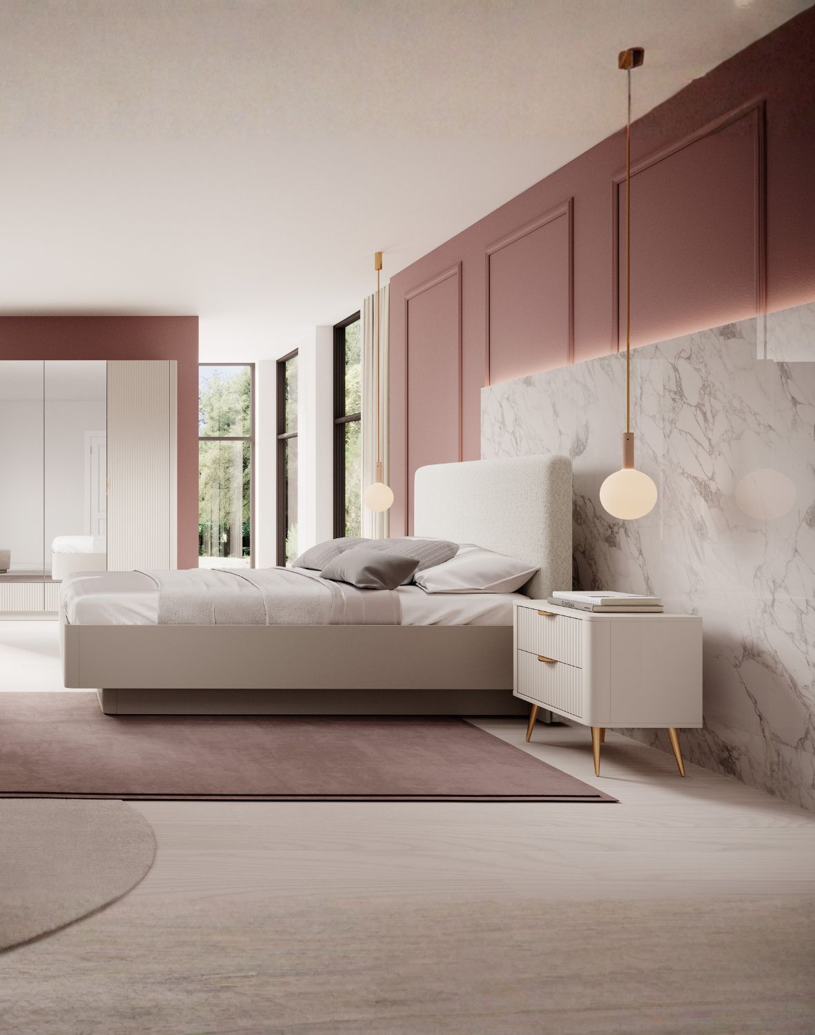 beżowy stolik nocny lante g