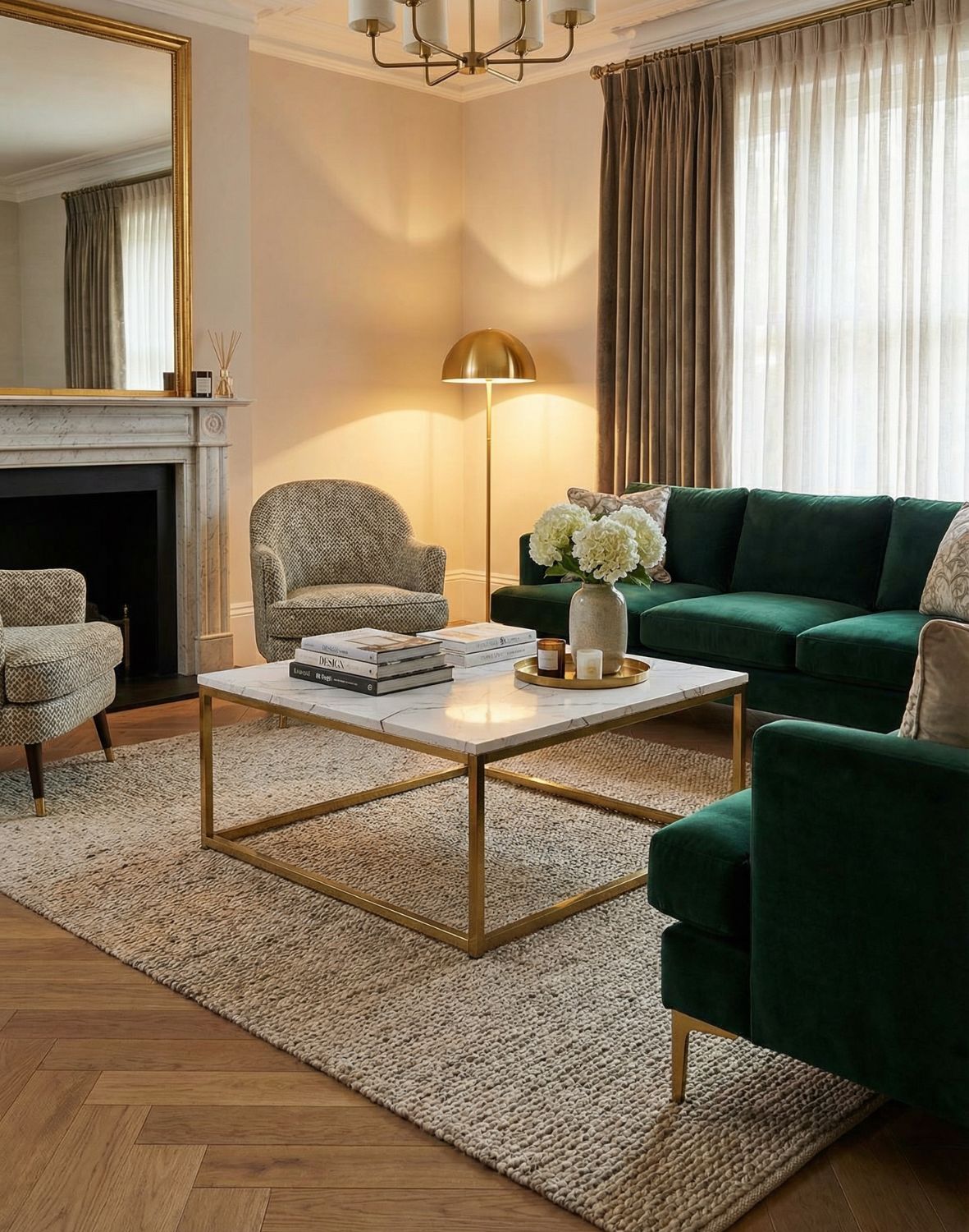 biało-słoty stolik kawowy marmur prado 80 cm