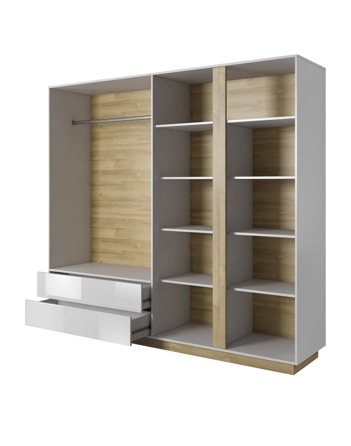 biała szafa czterodrzwiowa z lustrem arco l 220