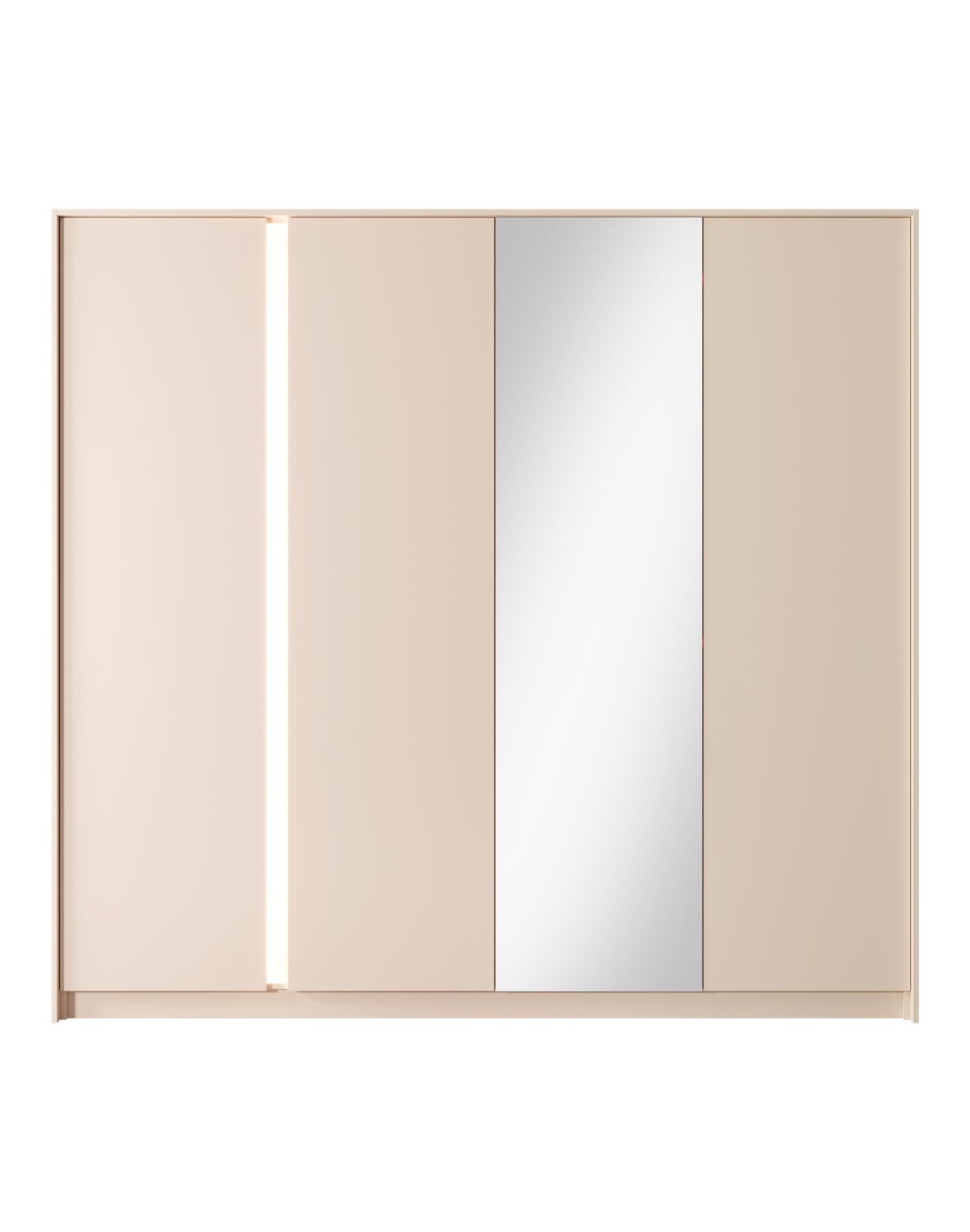 beżowa szafa do sypialni z lustrem i led dast i