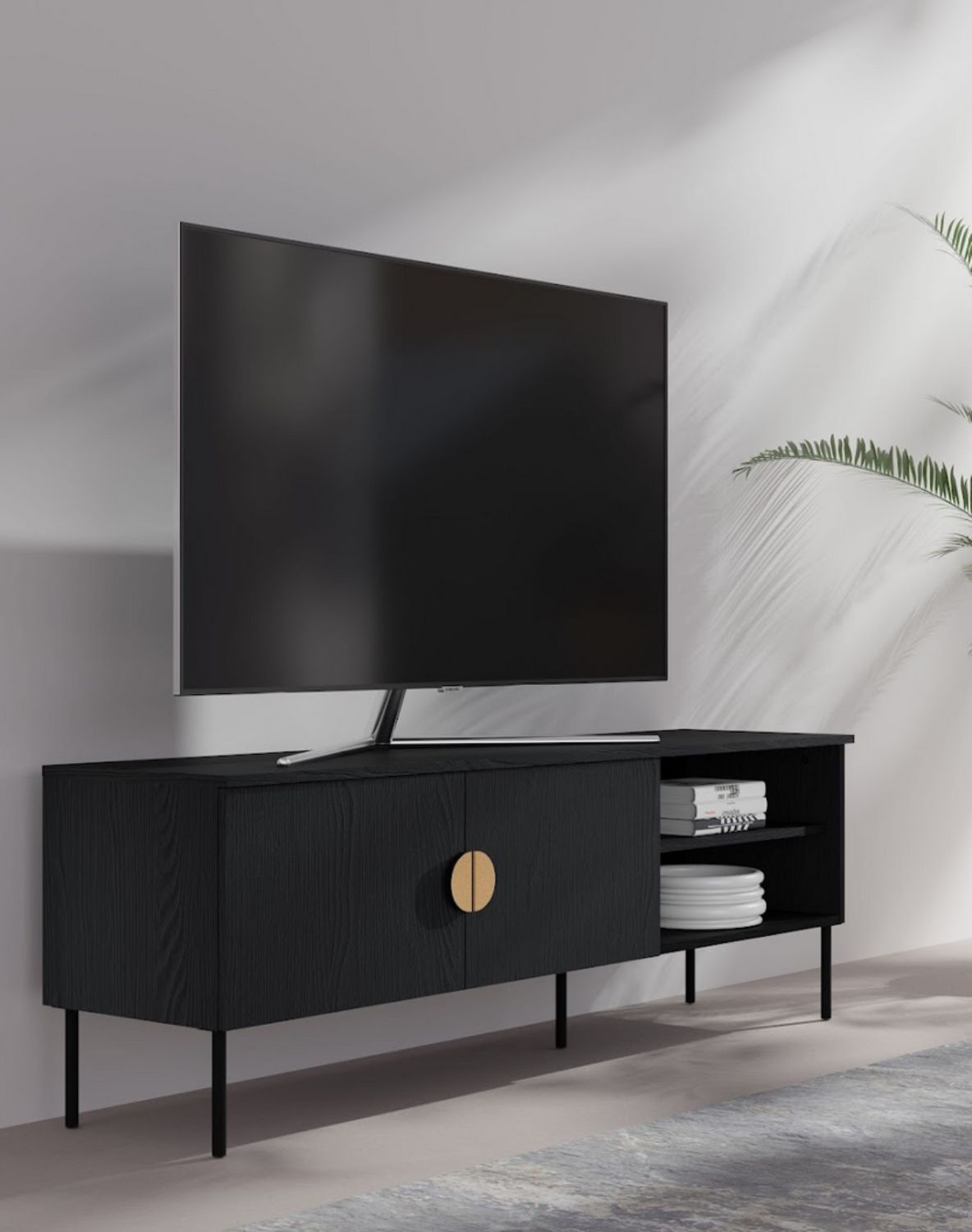 Szafka RTV MOND 08 Czarny 160 cm