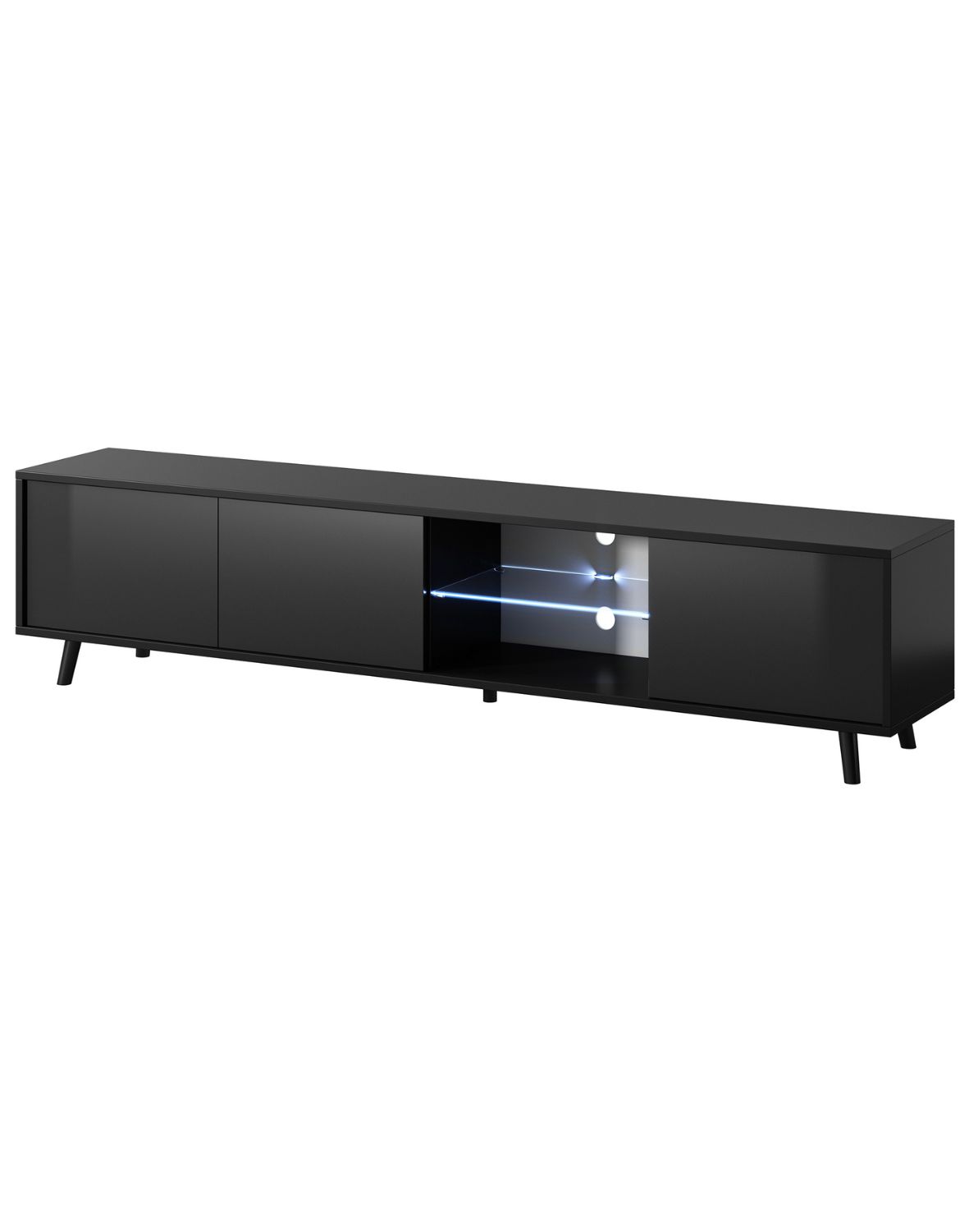 Szafka RTV Luna 02 LED Czarna 175 cm
