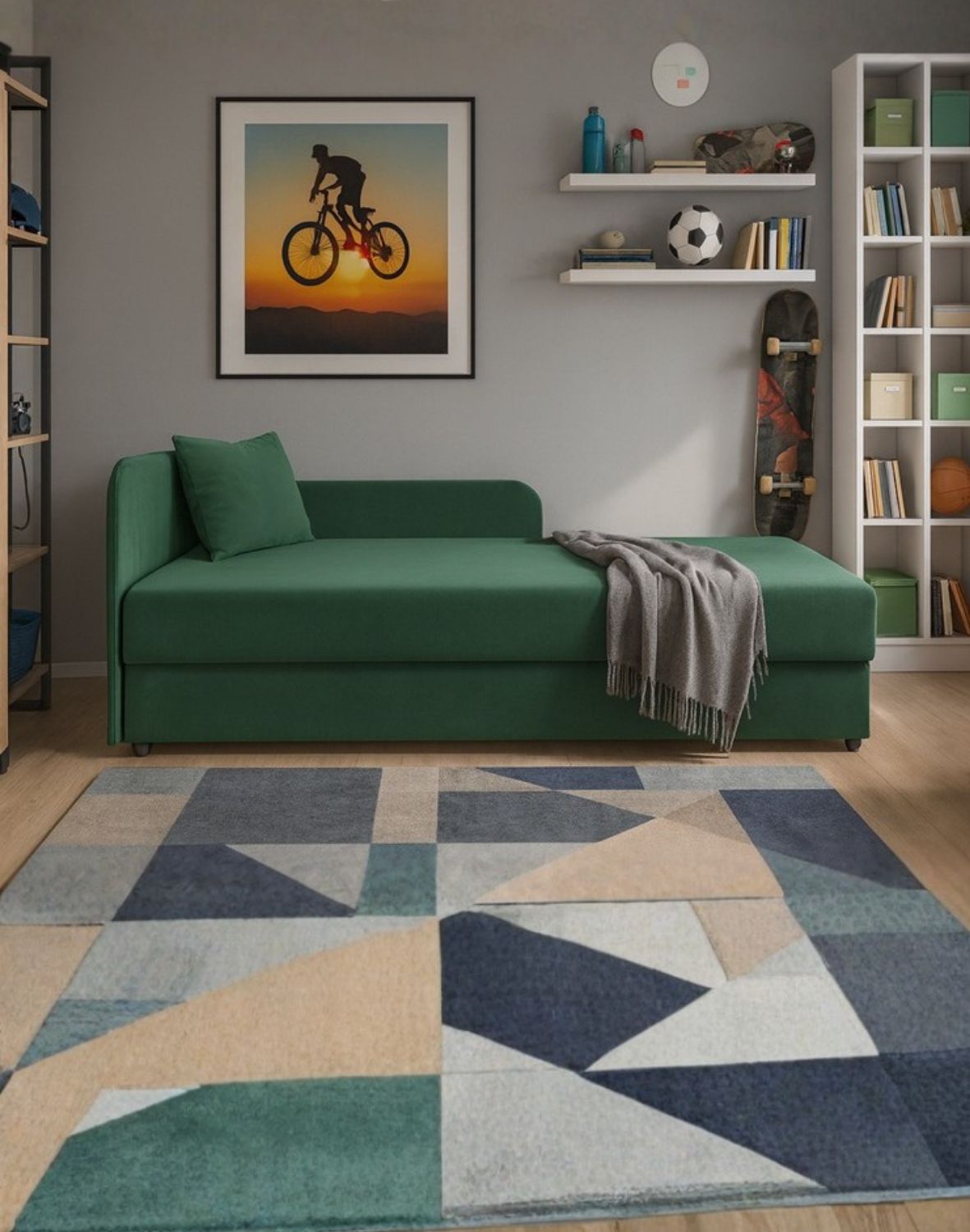 młodzieżowy tapczan jednoosobowy z pojemnikiem toffi 106