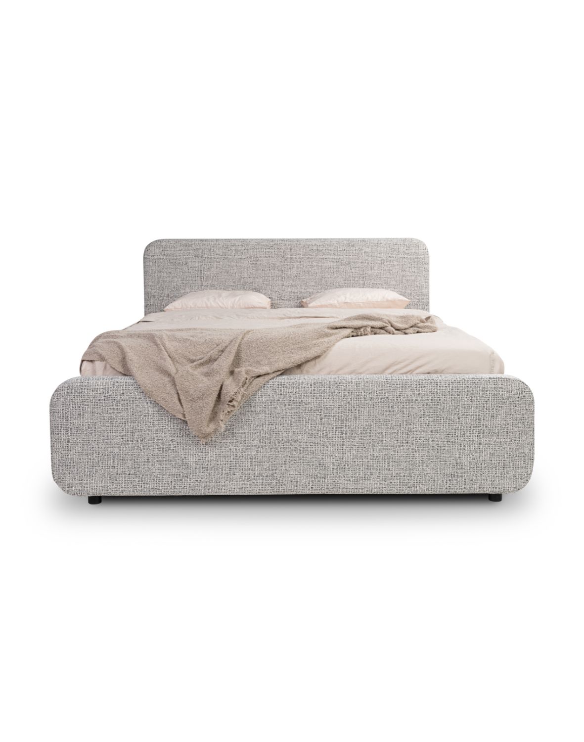 tapicerowane łóżko do sypialni z pojemnikiem hogan