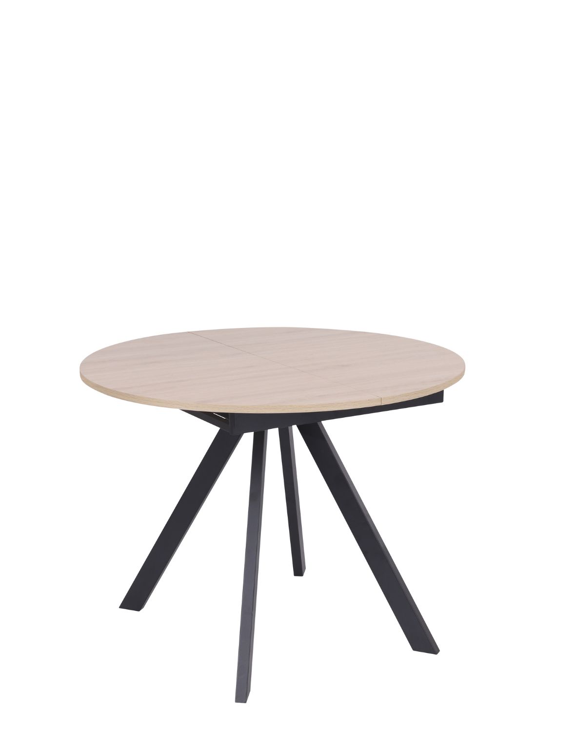 stół rozkładany do jadalni tavo 100-140x100 cm, dąb naturalny z czarnymi nogami