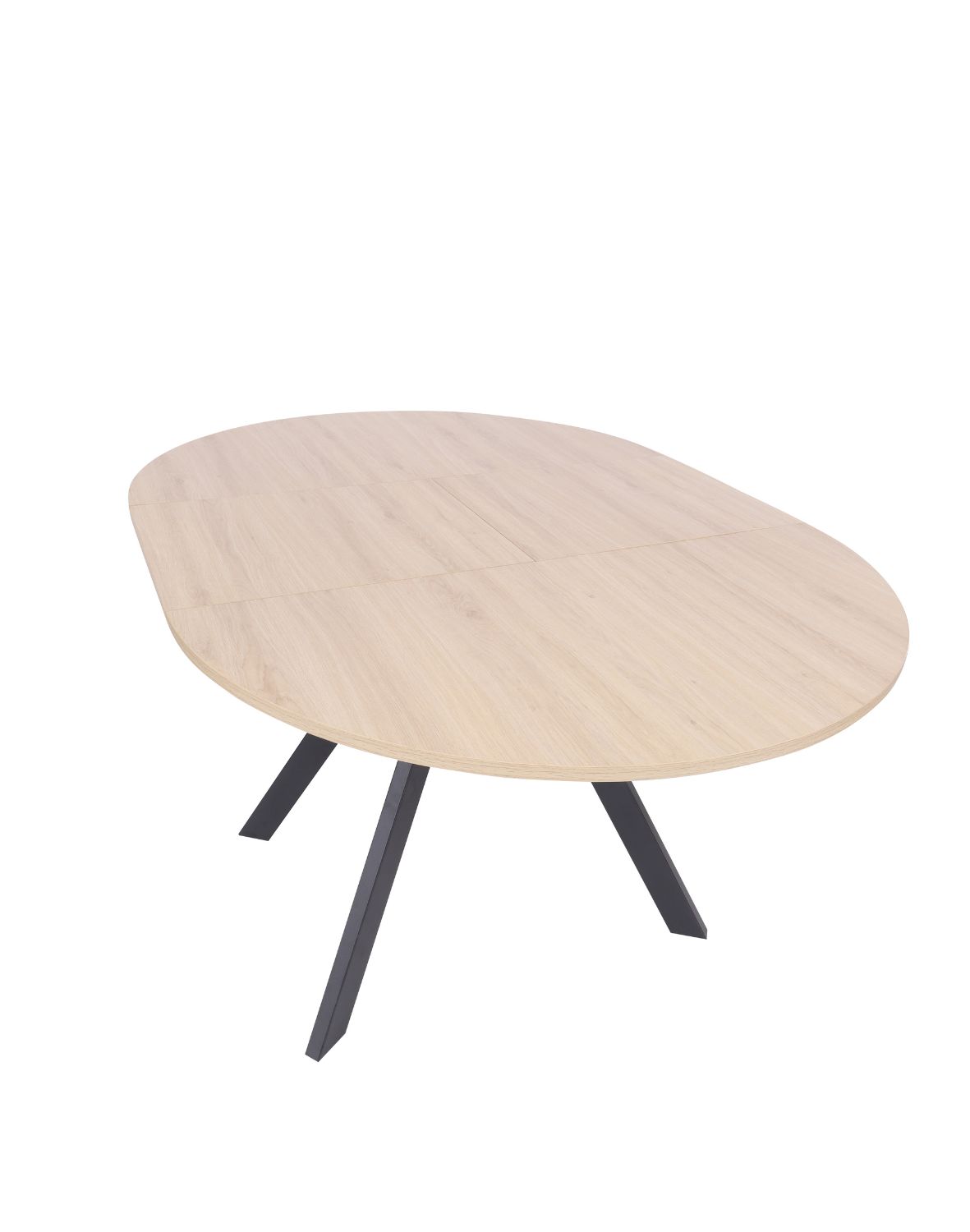 stół rozkładany do jadalni tavo 100-140x100 cm, dąb naturalny z czarnymi nogami