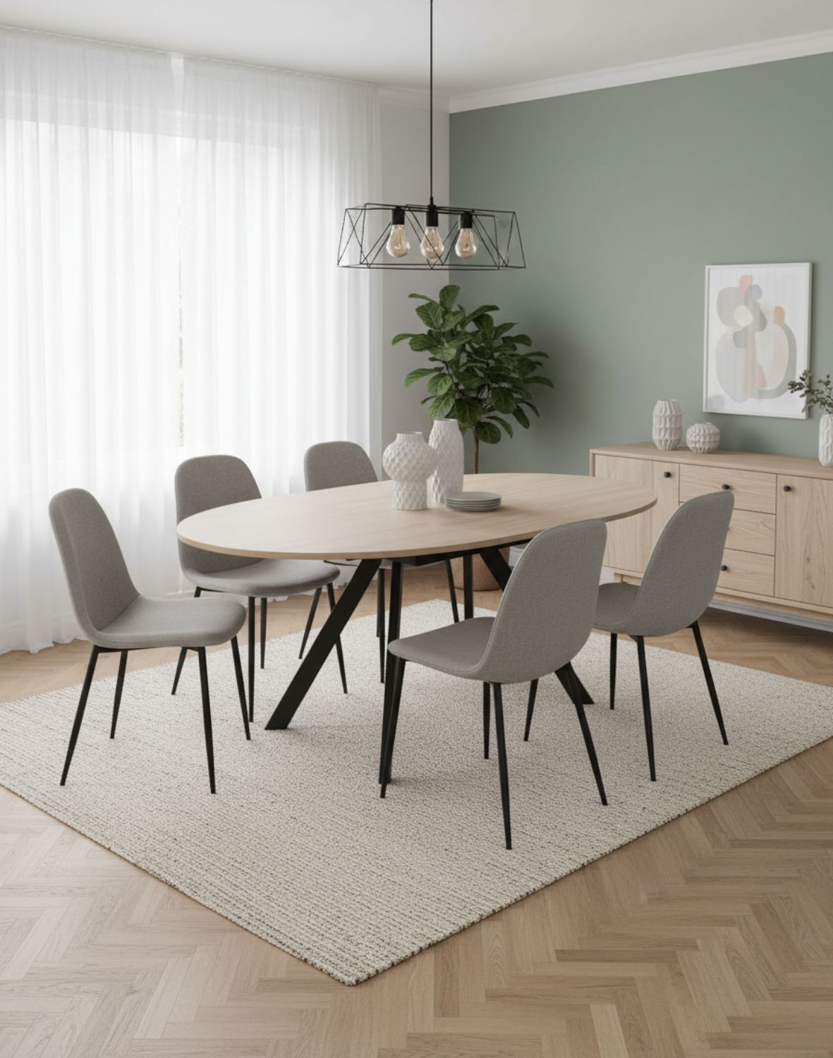 stół rozkładany do jadalni tavo 100-140x100 cm, dąb naturalny z czarnymi nogami