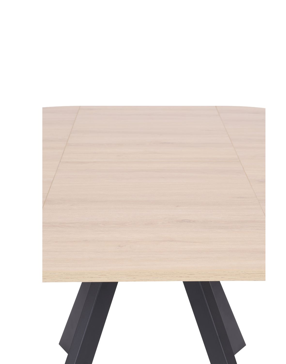 stół rozkładany do jadalni tavo 100-140x100 cm, dąb naturalny z czarnymi nogami