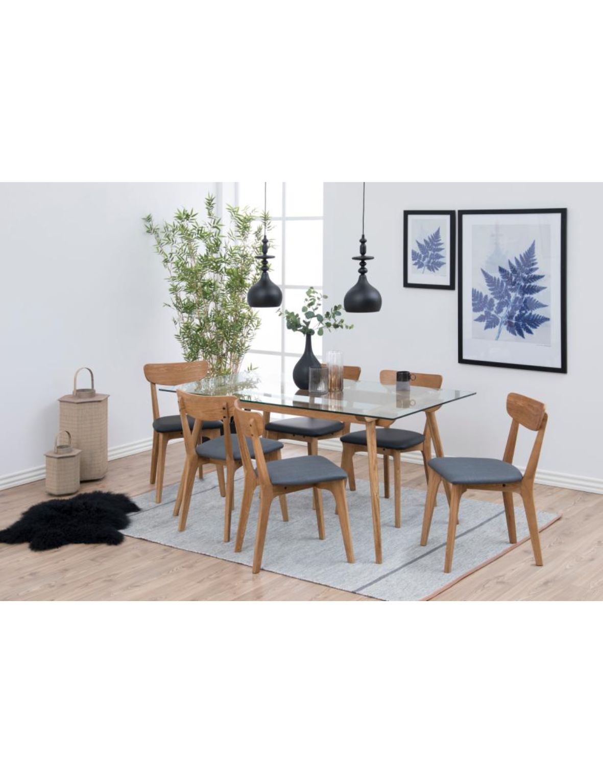 krzesło do jadalni taxi, ciemnoszare, naturalne dębowe nogi (69260)