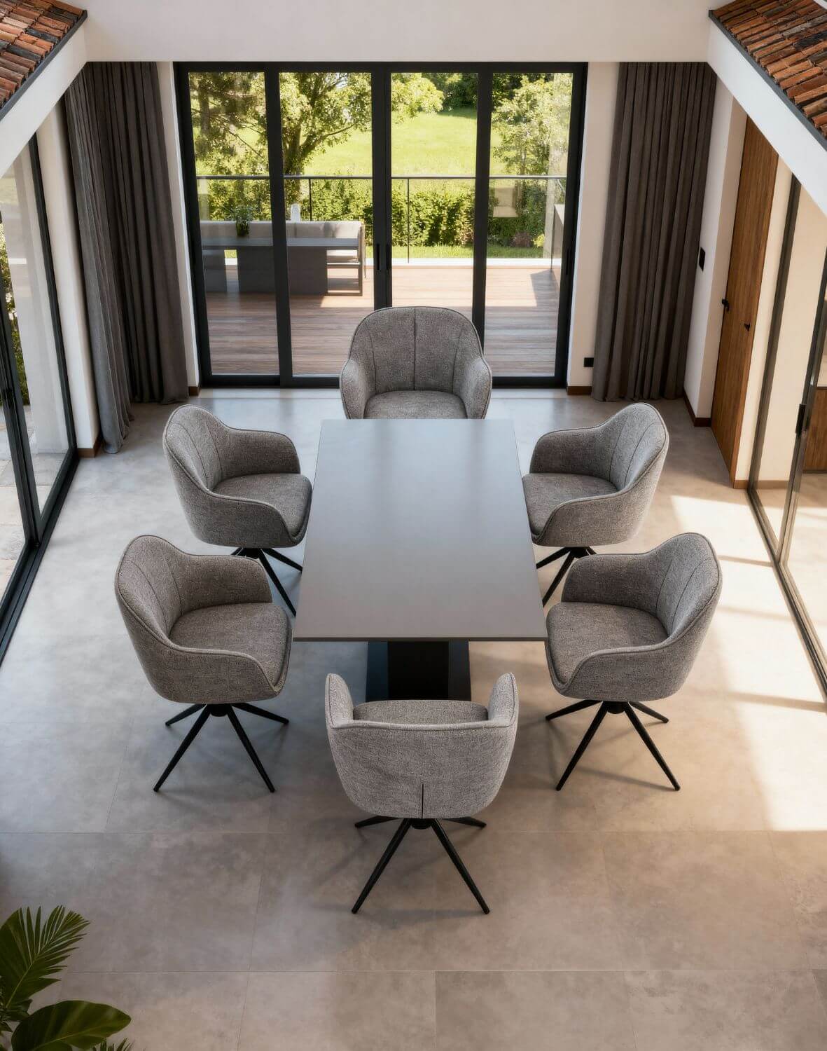 krzesło obrotowe do jadalni tessa, ciemnobeżowe