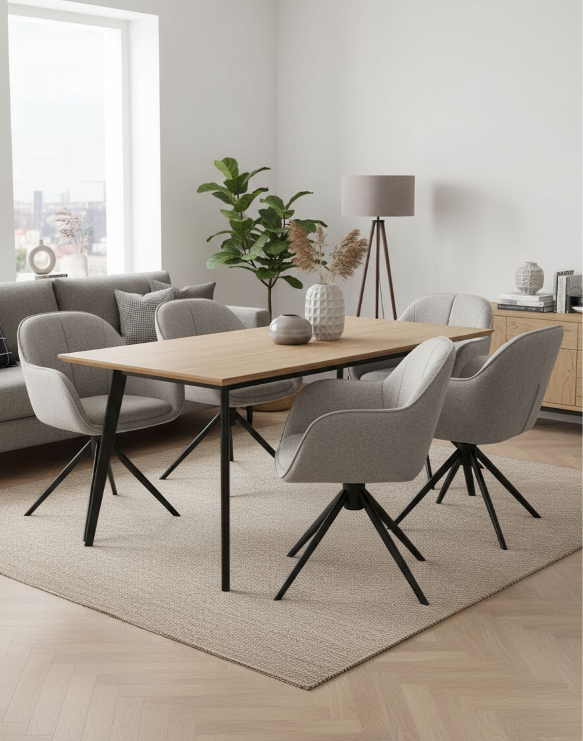 krzesło obrotowe do jadalni tessa, ciemnobeżowe