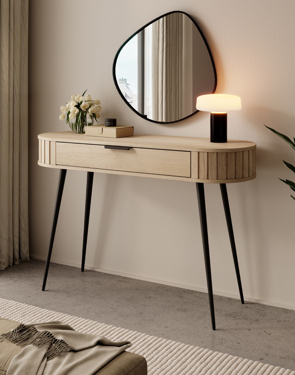 toaletka drewniana do sypialni lovi dąb cremona