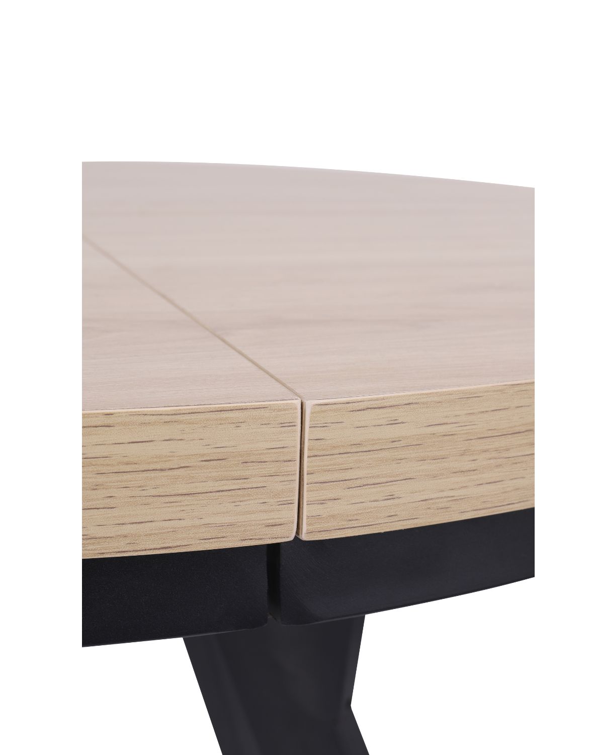 stół rozkładany do jadalni torino 90-190x75 cm, dąb naturalny z czarnymi nogami