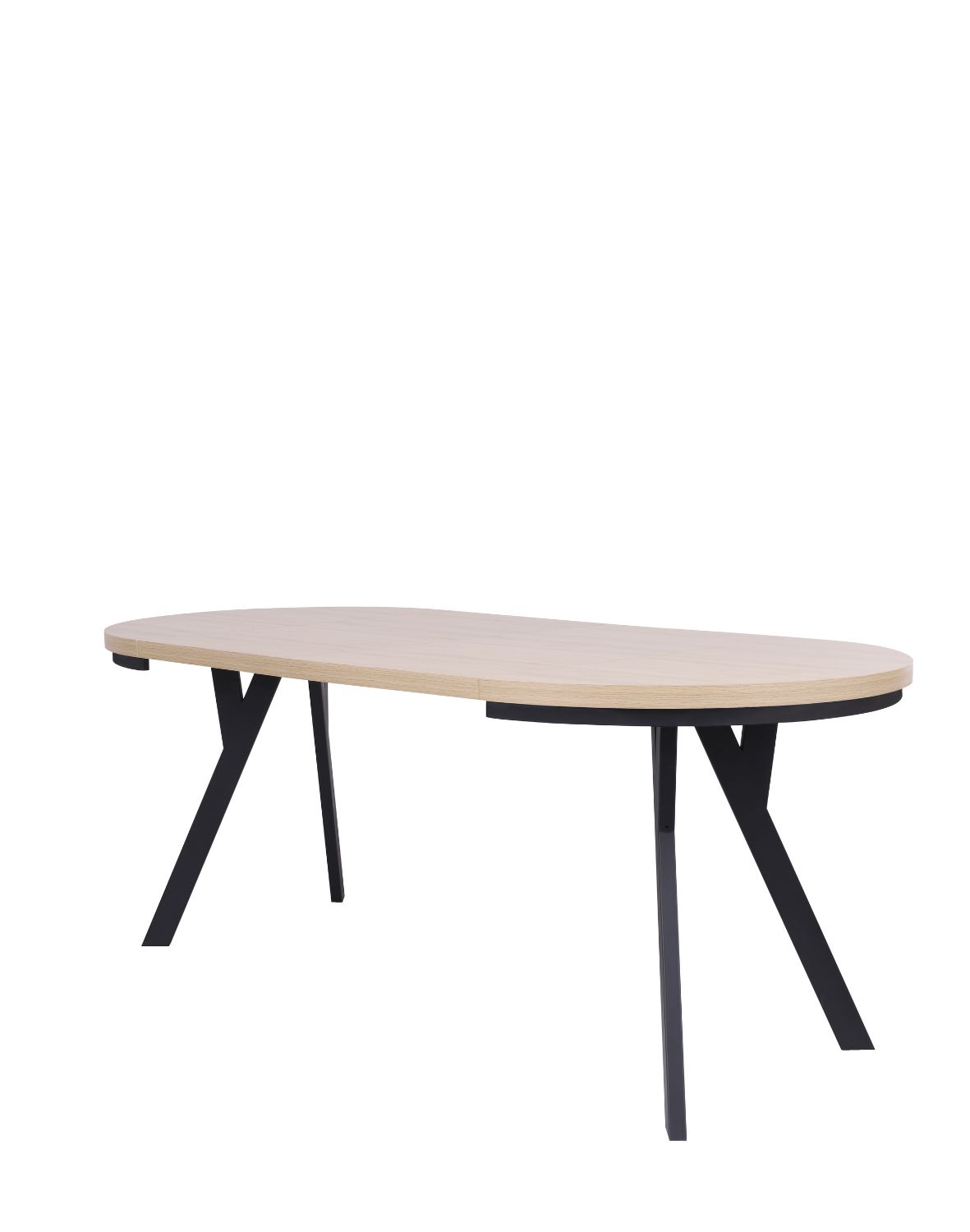 stół rozkładany do jadalni torino 90-190x75 cm, dąb naturalny z czarnymi nogami