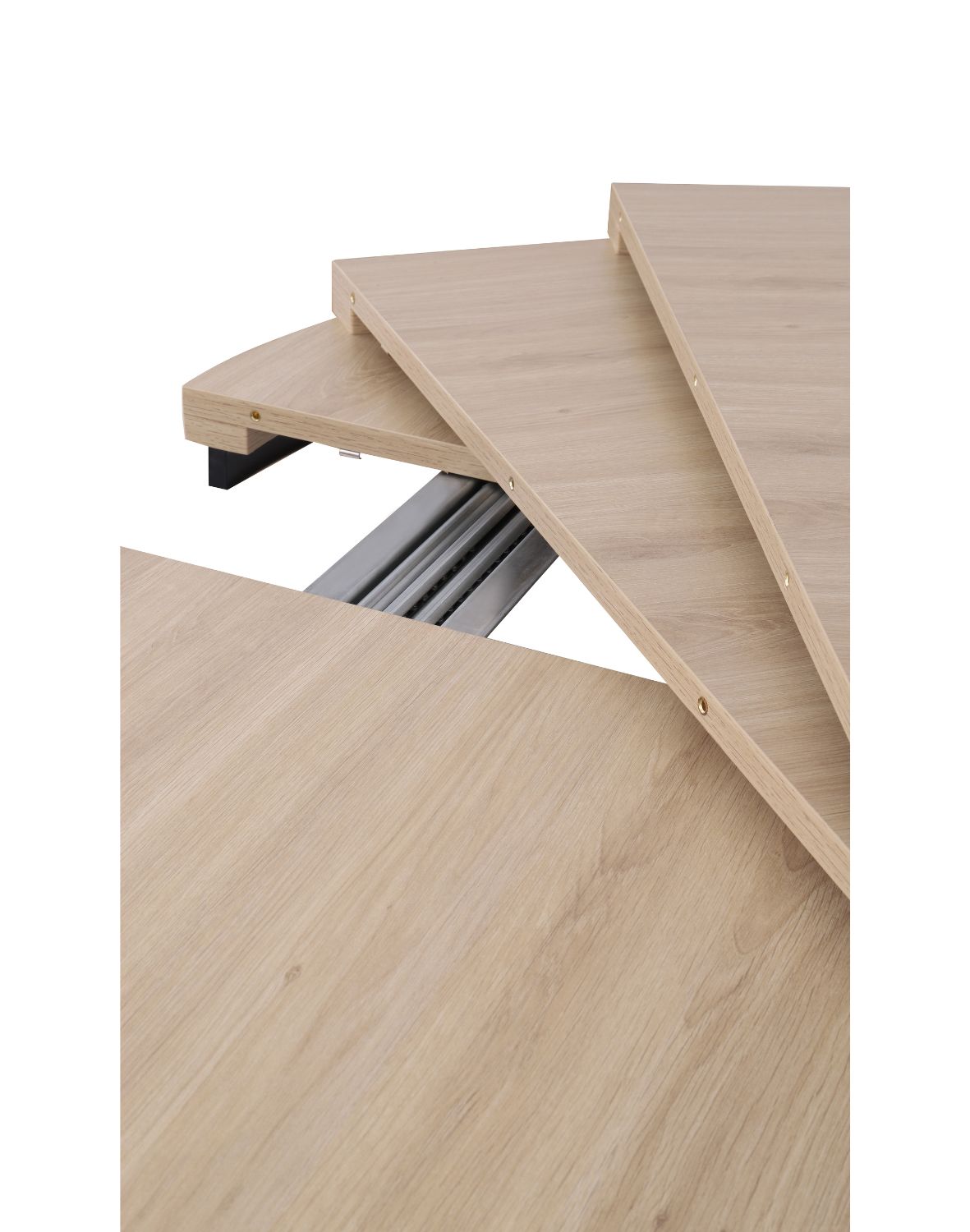 stół rozkładany do jadalni torino 90-190x75 cm, dąb naturalny z czarnymi nogami