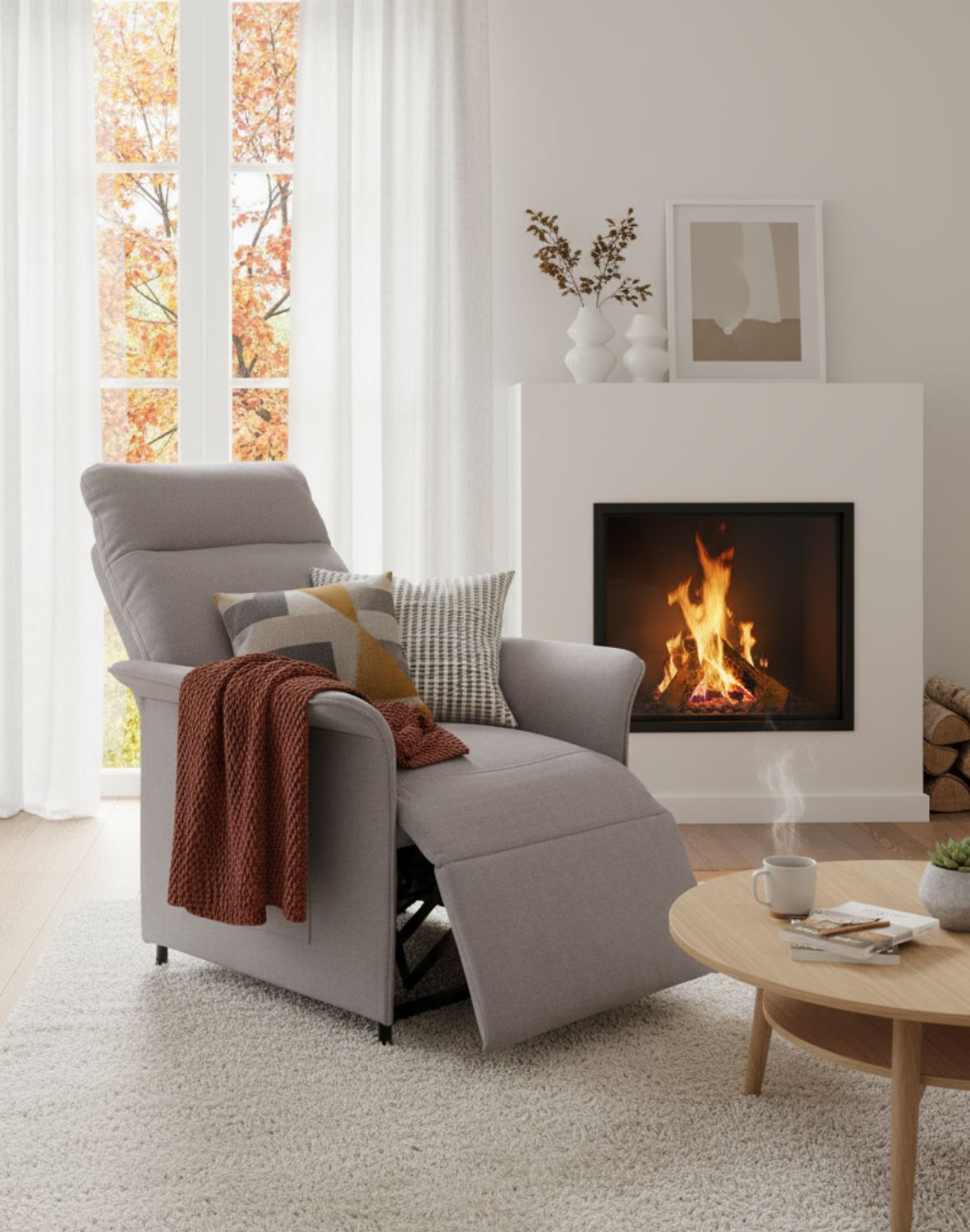 fotel torro z funkcją elektrycznego rozkładania (szary)