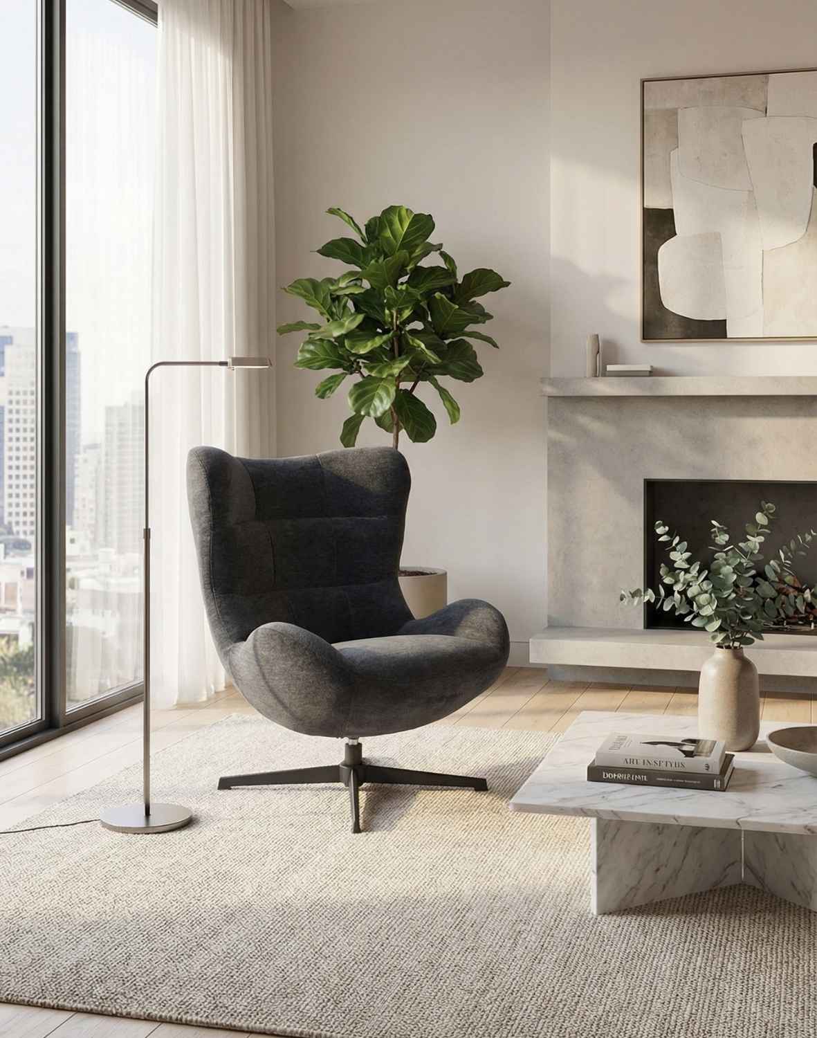 fotel obrotowy velo, grafitowy