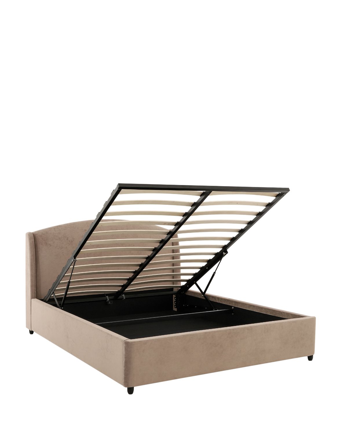 eleganckie łóżko dwuosobowe tapicerowane Venazio z pojemnikiem 160x200, taupe