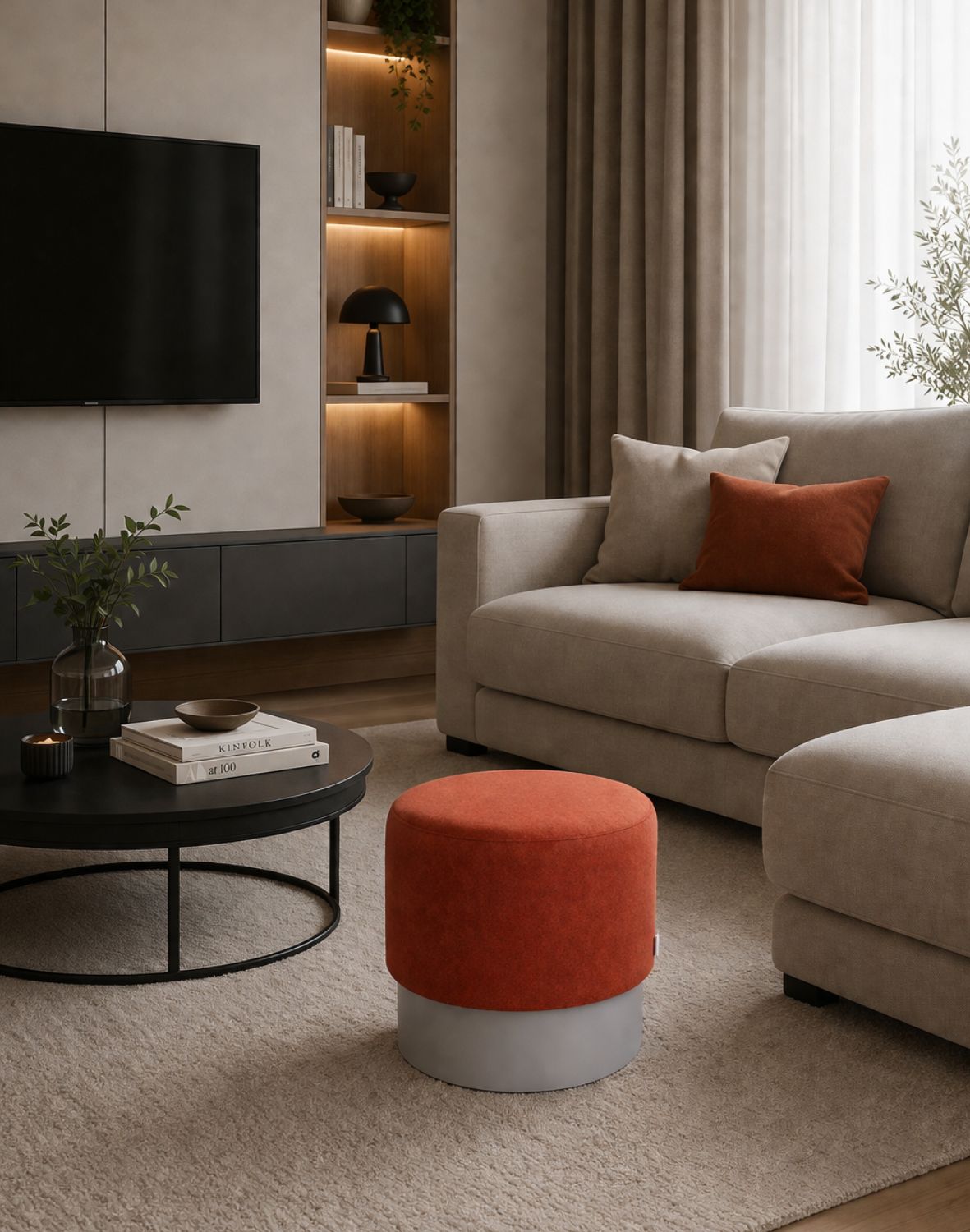 pufa vinci grey round