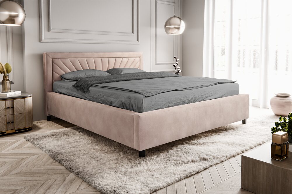 welwetowe lozko z pojemnikiem dalia