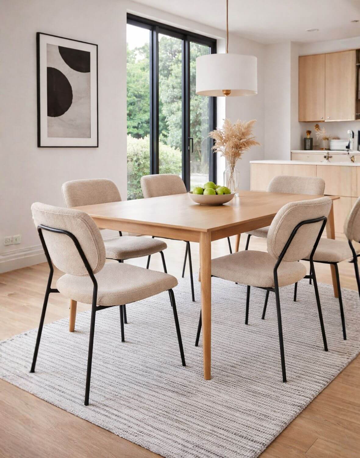 krzesło do jadalni yogi, nowoczesne, tapicerowane, beżowe