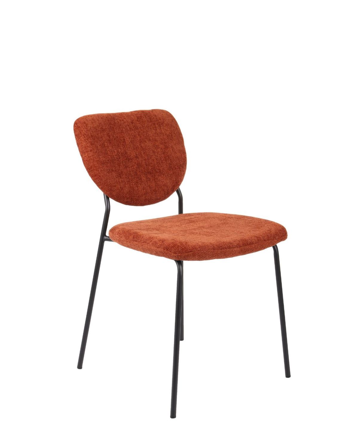 krzesło do jadalni yogi, nowoczesne, tapicerowane, rude