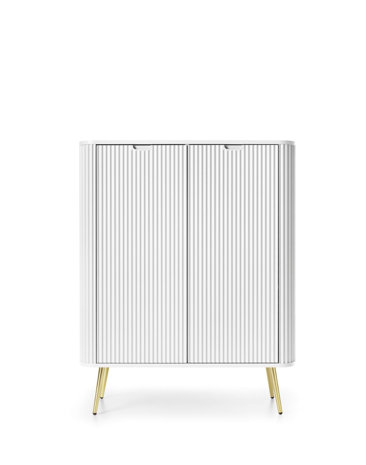 wysoka komoda zova (k103) do salonu, biało/złota