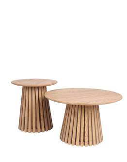 Set de măsuțe de cafea Arezzo, stejar sălbatic