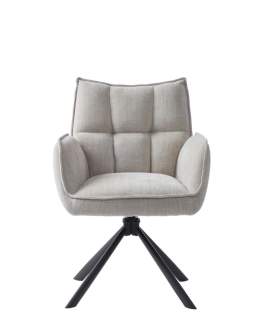 Scaun de dining pivotant Marilla, bej